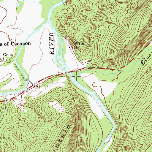 Topographic Map of Bloomery Run, WV