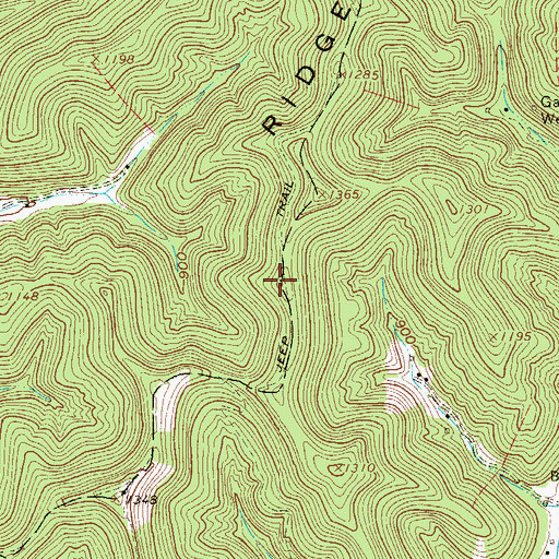 Topographic Map of Blue Ridge, WV