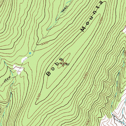 Topographic Map of Bobs Mountain, WV