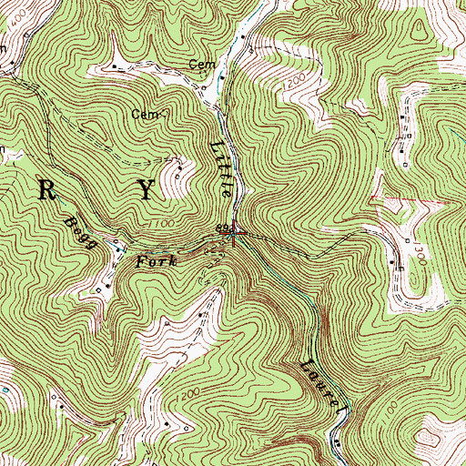 Topographic Map of Bogg Fork, WV