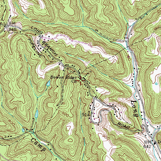 Topographic Map of Bowen Ridge Church, WV