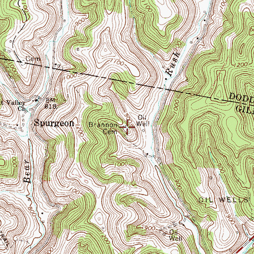 Topographic Map of Brannon Cemetery, WV