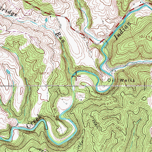 Topographic Map of Bridge Run, WV