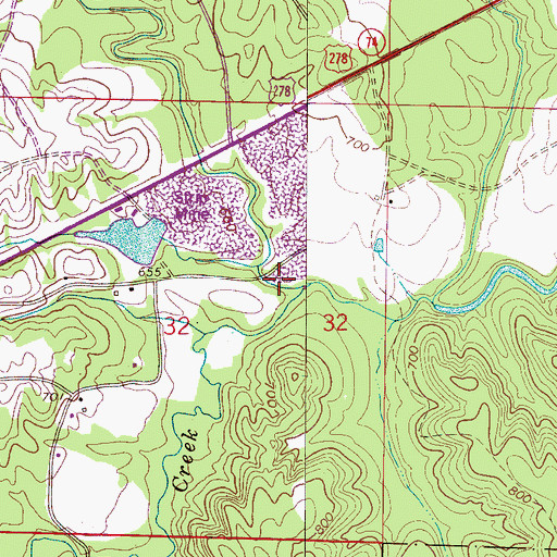 Topographic Map of Tanyard Creek, AL