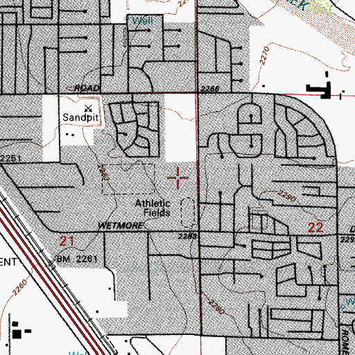 Topographic Map of Flowing Wells Junior High School, AZ