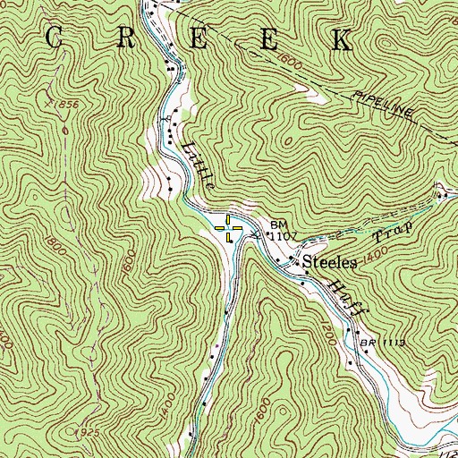 Topographic Map of Buffalo Creek, WV