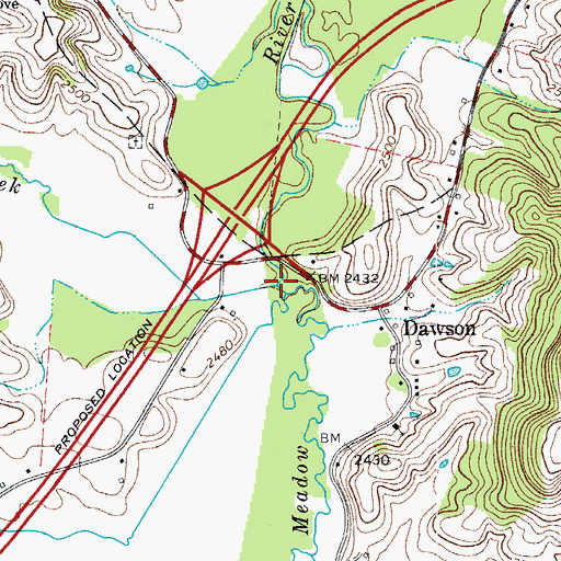 Topographic Map of Buffalo Creek, WV