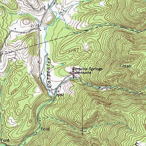 Topographic Map of Burdette Springs Tabernacle, WV
