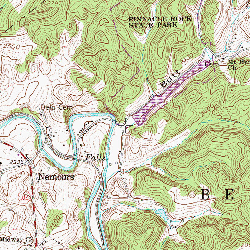 Topographic Map of Butt Hollow, WV
