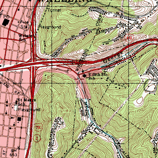Topographic Map of Caldwell Run, WV