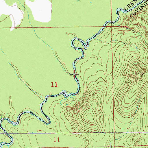 Topographic Map of Threemile Creek, AL