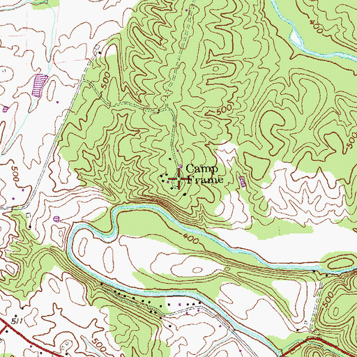 Topographic Map of Camp Frame, WV