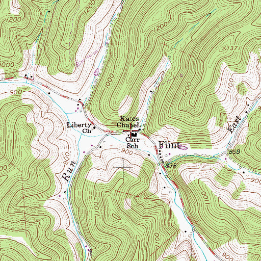 Topographic Map of Carr Elementary School (historical), WV