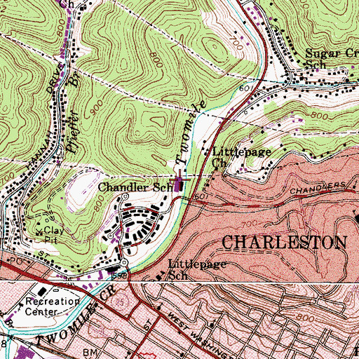 Topographic Map of Chandler Elementary School, WV