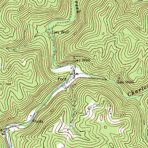 Topographic Map of Charley Branch, WV
