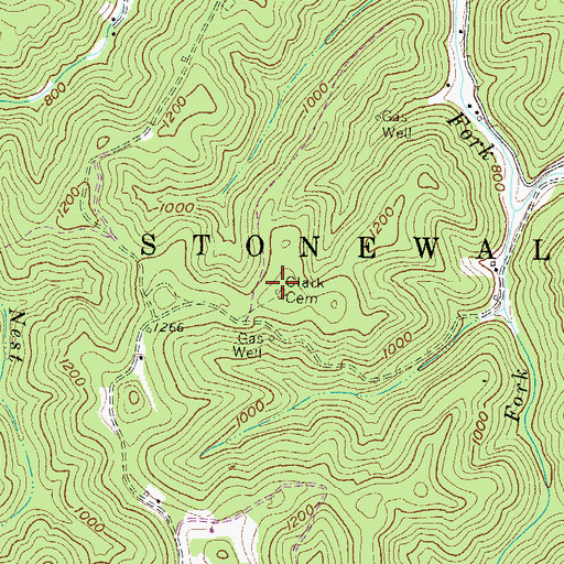 Topographic Map of Clark Cemetery, WV