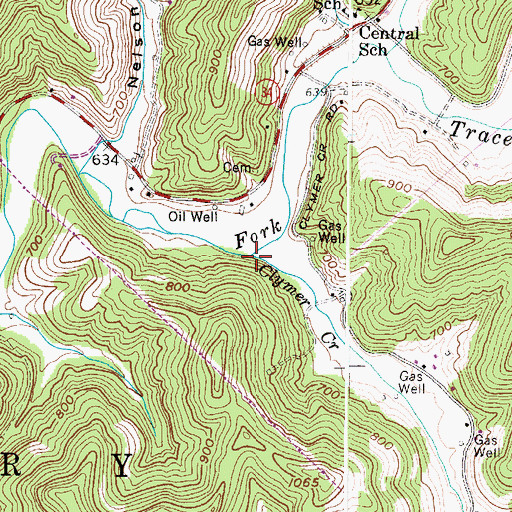 Topographic Map of Clymer Creek, WV