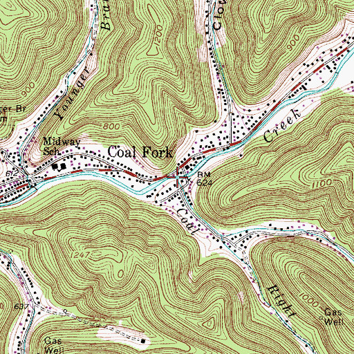 Topographic Map of Coal Fork, WV