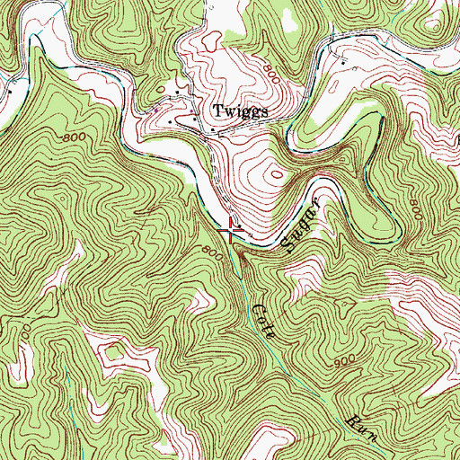 Topographic Map of Cole Run, WV
