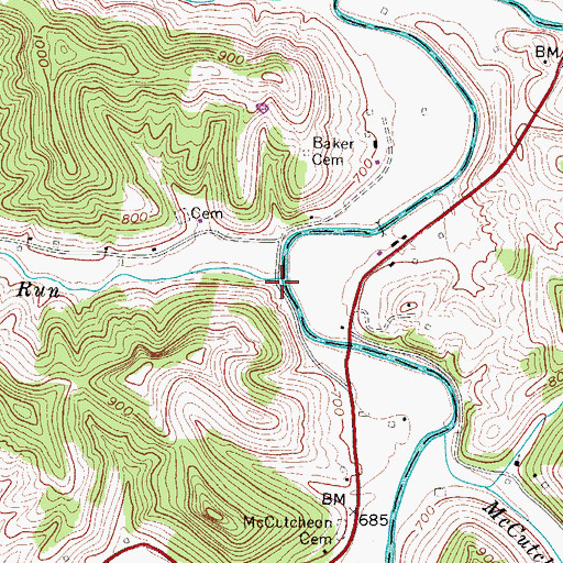 Topographic Map of Conrad Run, WV