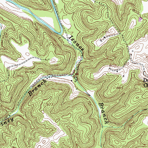 Topographic Map of Courtney Branch, WV