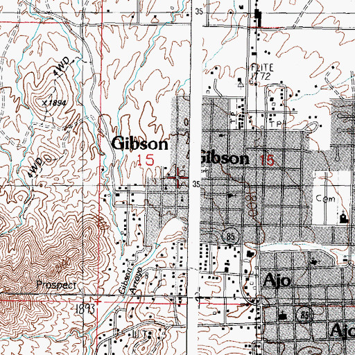 Topographic Map of Gibson Neighborhood Park, AZ