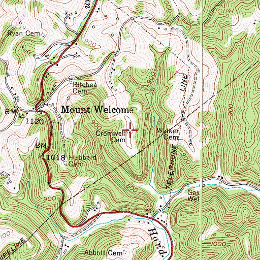Topographic Map of Cromwell Cemetery, WV