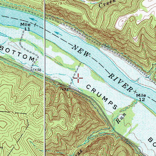 Topographic Map of Crumps Bottom, WV