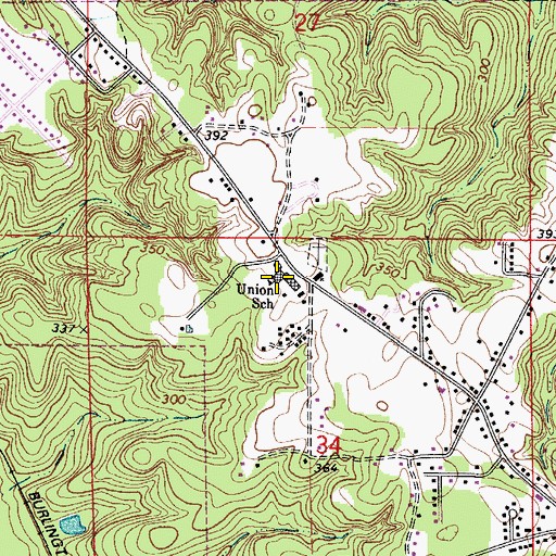 Topographic Map of Union School, AL