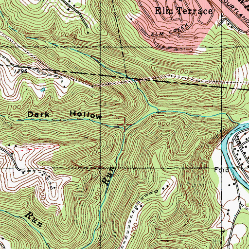 Topographic Map of Dark Hollow, WV