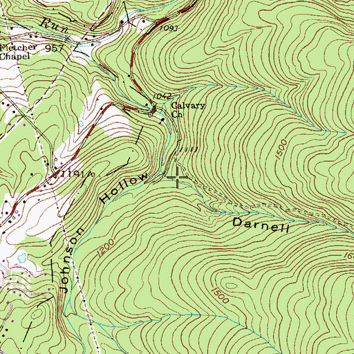 Topographic Map of Darnell Hollow, WV