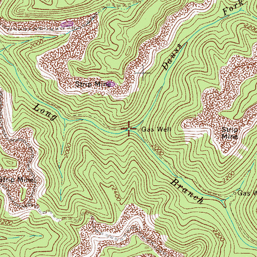 Topographic Map of Dauss Fork, WV