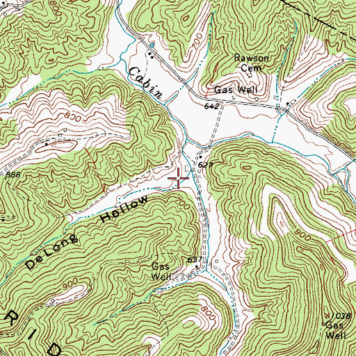 Topographic Map of DeLong Hollow, WV