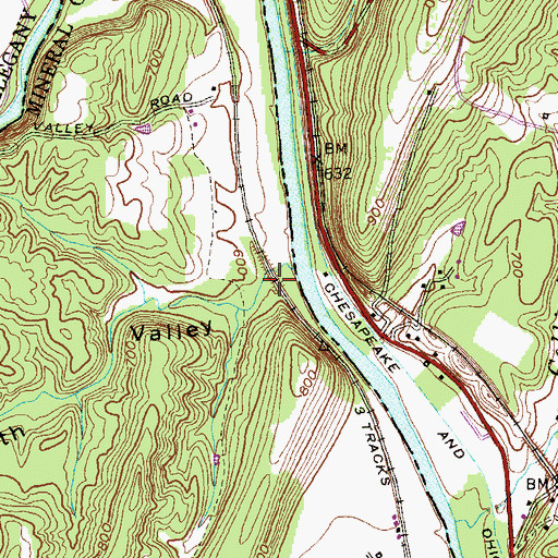 Topographic Map of Death Valley, WV