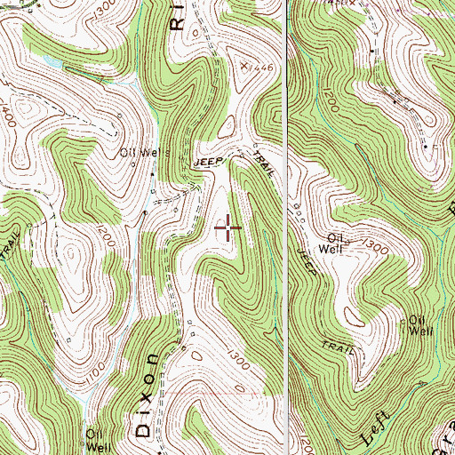 Topographic Map of Dixon Ridge, WV