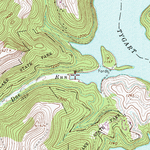 Topographic Map of Doe Run, WV