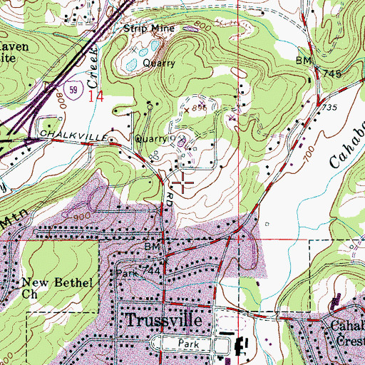 Topographic Map of Vann Valley, AL