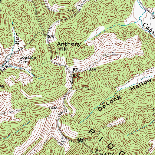 Topographic Map of Dutch Ridge, WV
