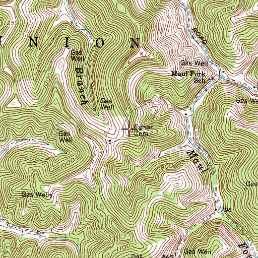Topographic Map of Egnor Cemetery, WV