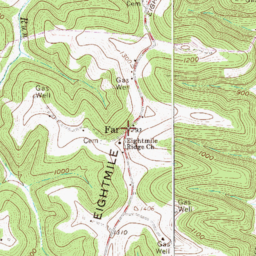 Topographic Map of Far, WV