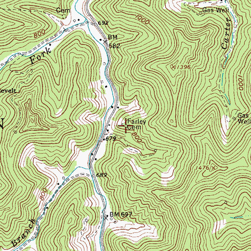 Topographic Map of Farley Cemetery, WV