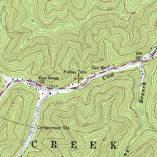 Topographic Map of Farley Cemetery, WV