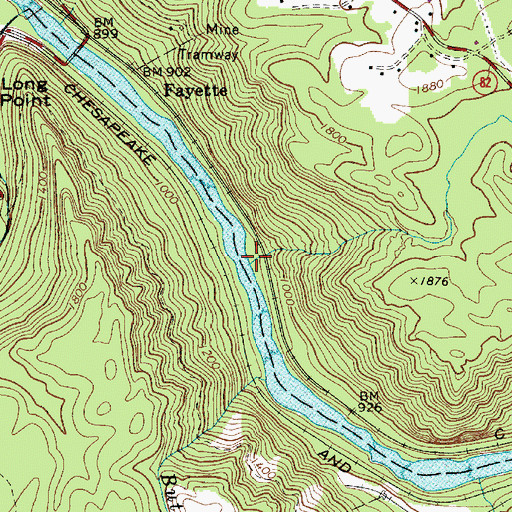 Topographic Map of Fern Creek, WV