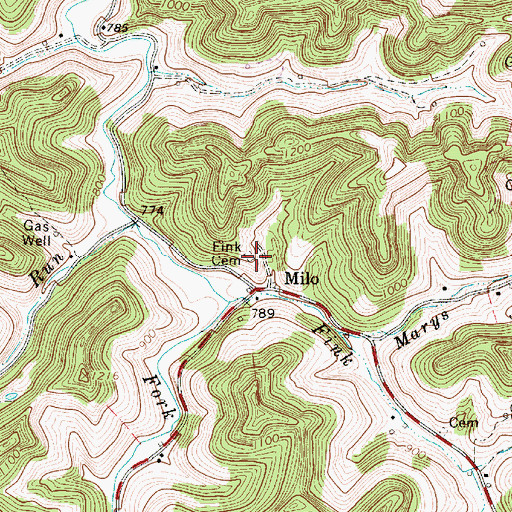 Topographic Map of Fink Cemetery, WV