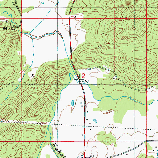 Topographic Map of Waters Branch, AL