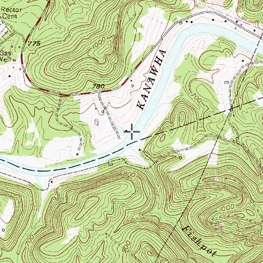 Topographic Map of Fishpot Run, WV
