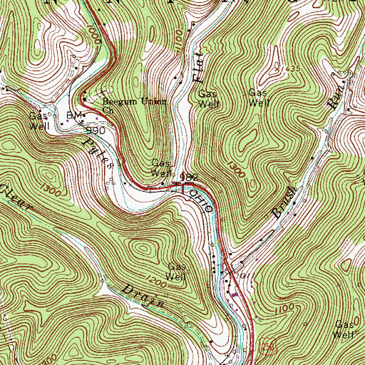 Topographic Map of Flat Run, WV