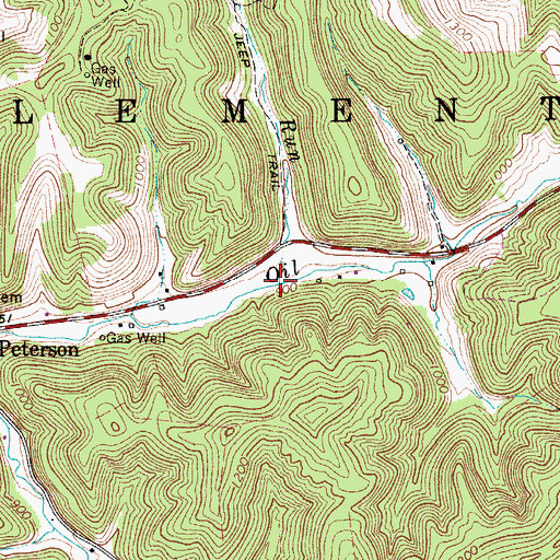 Topographic Map of Ford Run, WV