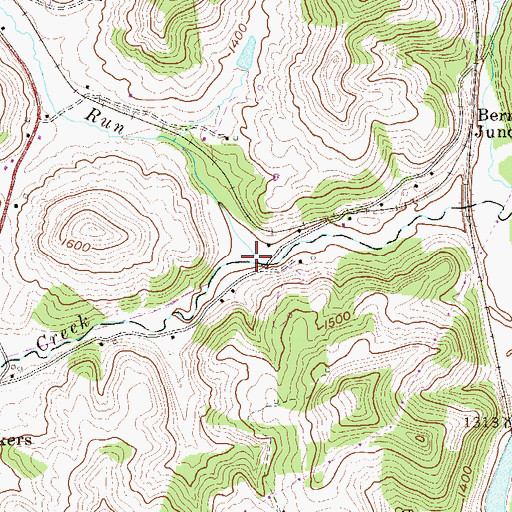 Topographic Map of Foxgrape Run, WV