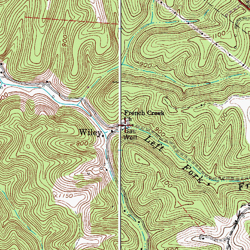 Topographic Map of French Creek Church, WV